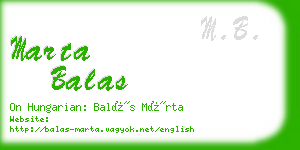 marta balas business card